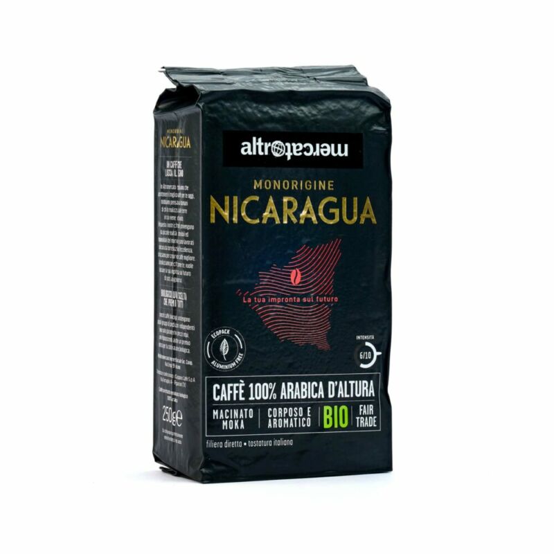 Caffè 100% arabica Monorigine Nicaragua - macinato moka - bio - 250g