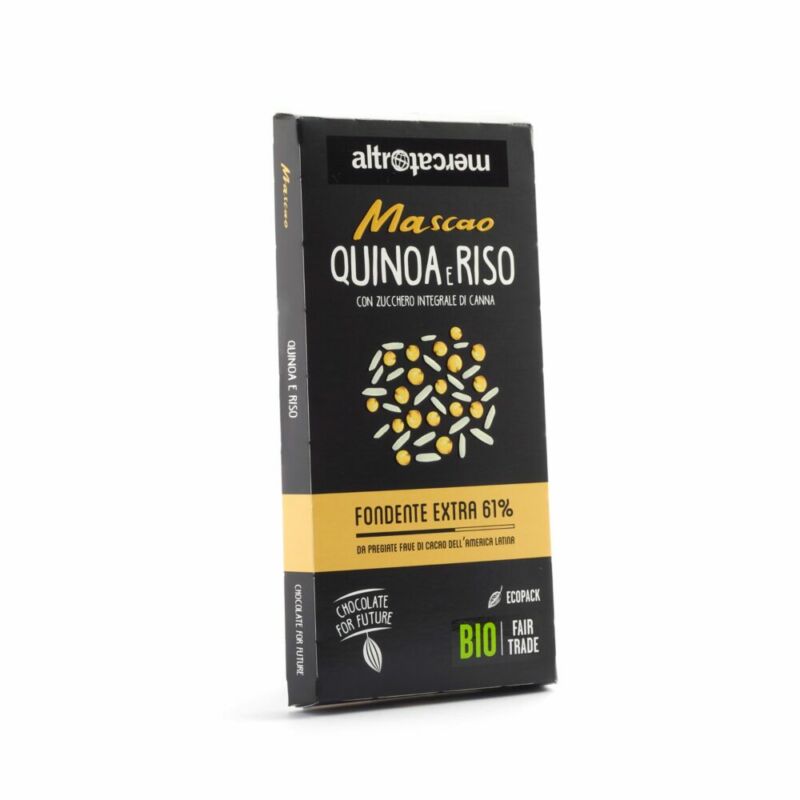 Cioccolato Mascao fondente extra con quinoa e riso - bio - 100g