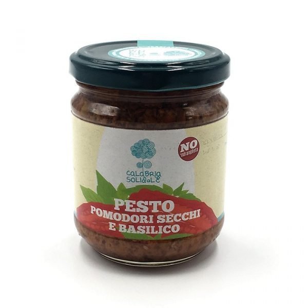 pesto di pomodori secchi e basilico 100 g calabria solidale