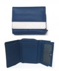 Portafogli donna Hiland pelle blu franc.e avorio