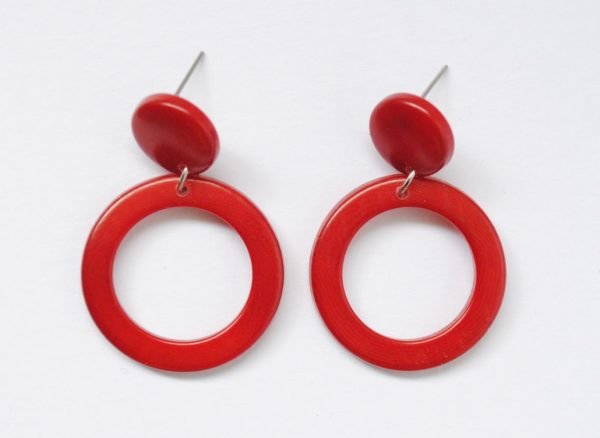 Orecchini Soleado rossi in tagua