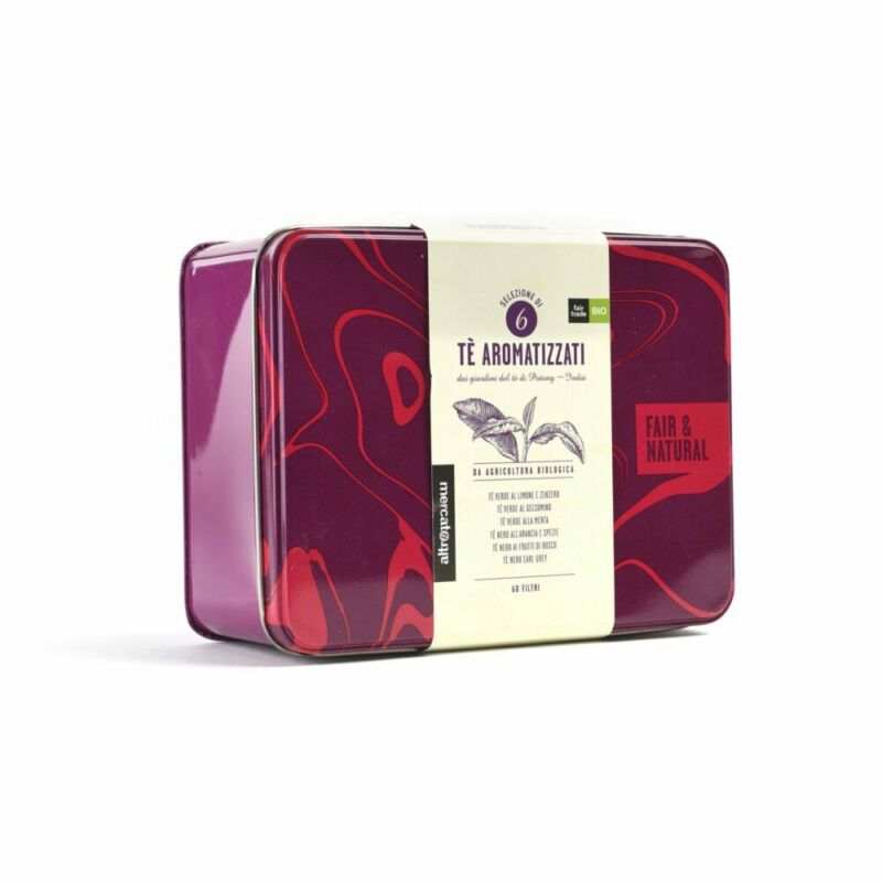 tè aromatizzati - bio scatola latta 6 gusti x 10 bustine - immagine 2