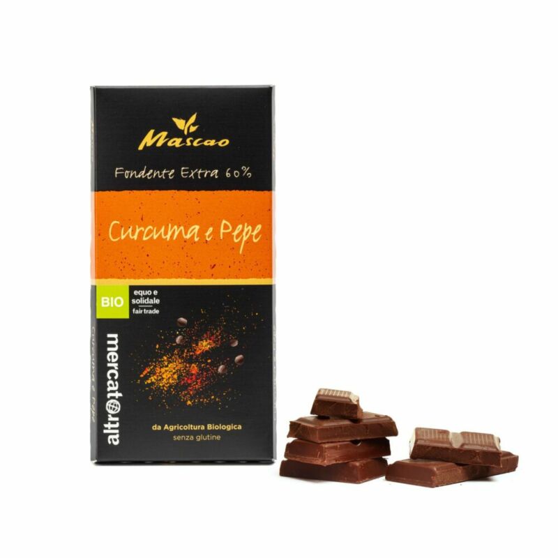 Cioccolato Mascao fondente extra con curcuma e pepe - bio -100g - immagine 2