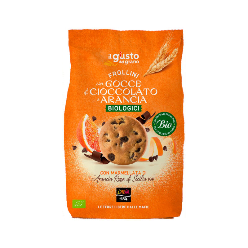 Frollini Biologici all’Arancia con Fave di Cacao 300g