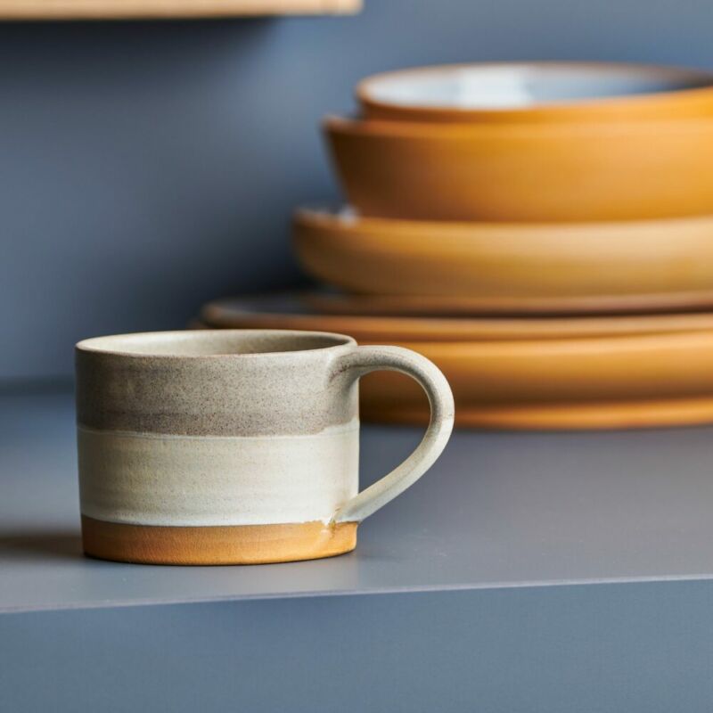 Mug piccola ANELLI naturale gres - immagine 2