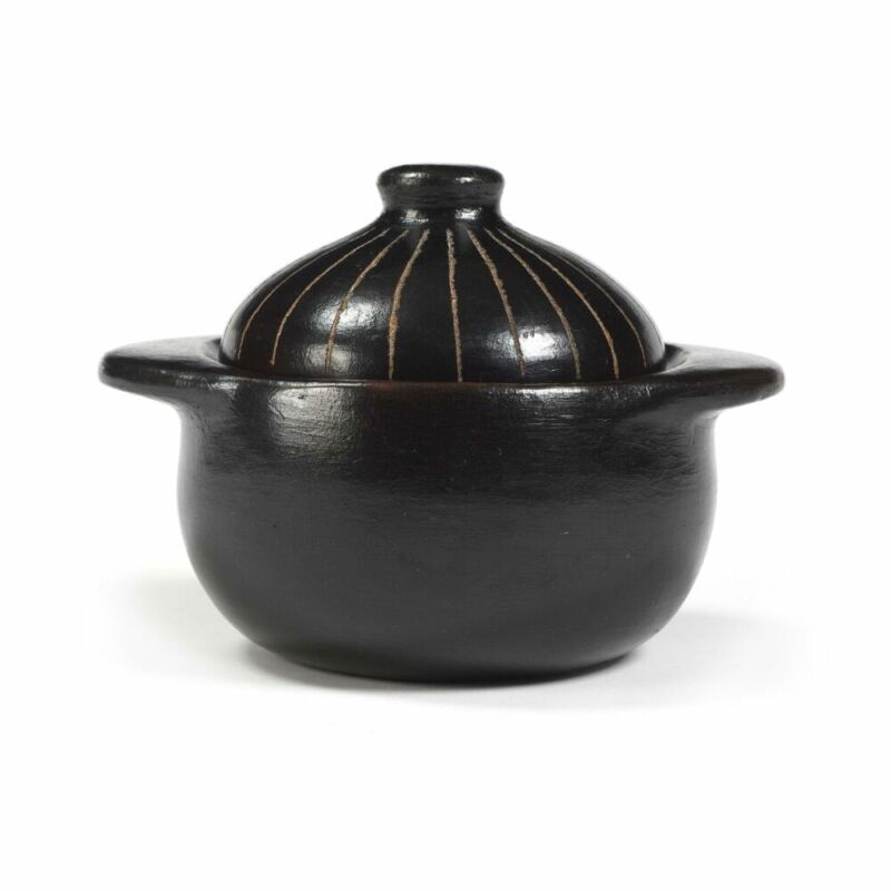 Cocotte STRIPE in terracotta nera