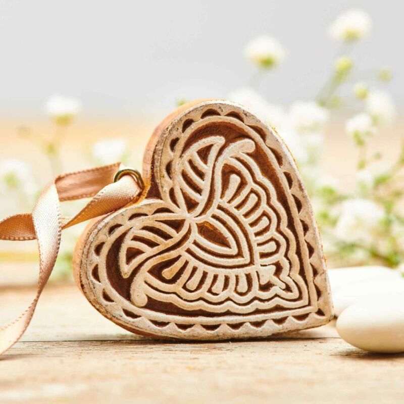 Bomboniera Cuore appendibile Blockprint - immagine 2