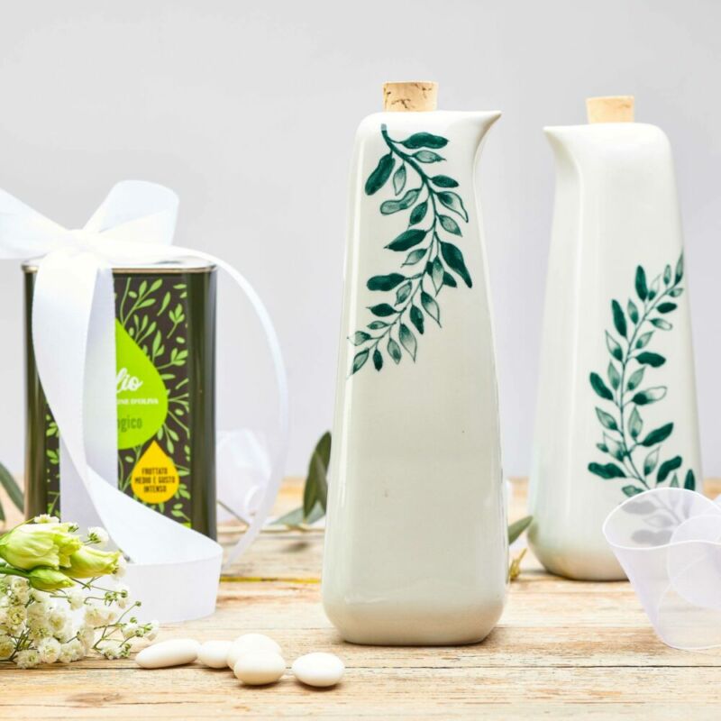 Bomboniera Bottiglia olio/aceto Ulivo - immagine 3