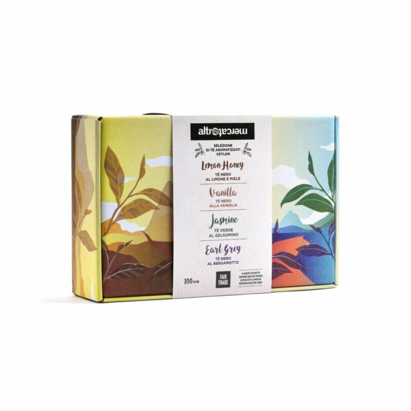 Selezione di tè aromatizzati Ceylon - in cestino artigianale