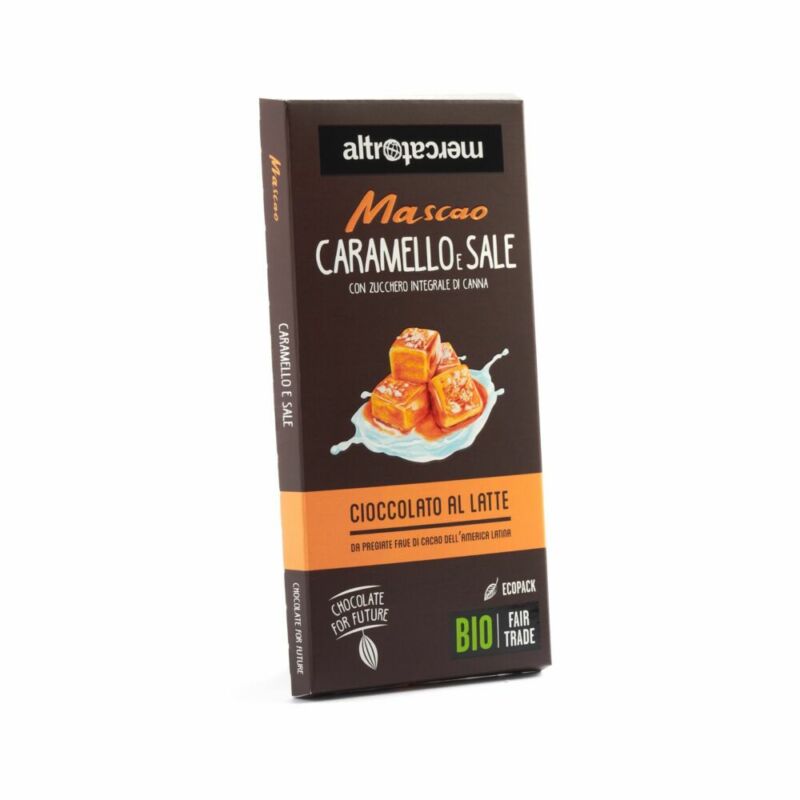 Cioccolato Mascao al latte con caramello e sale - bio - 80g
