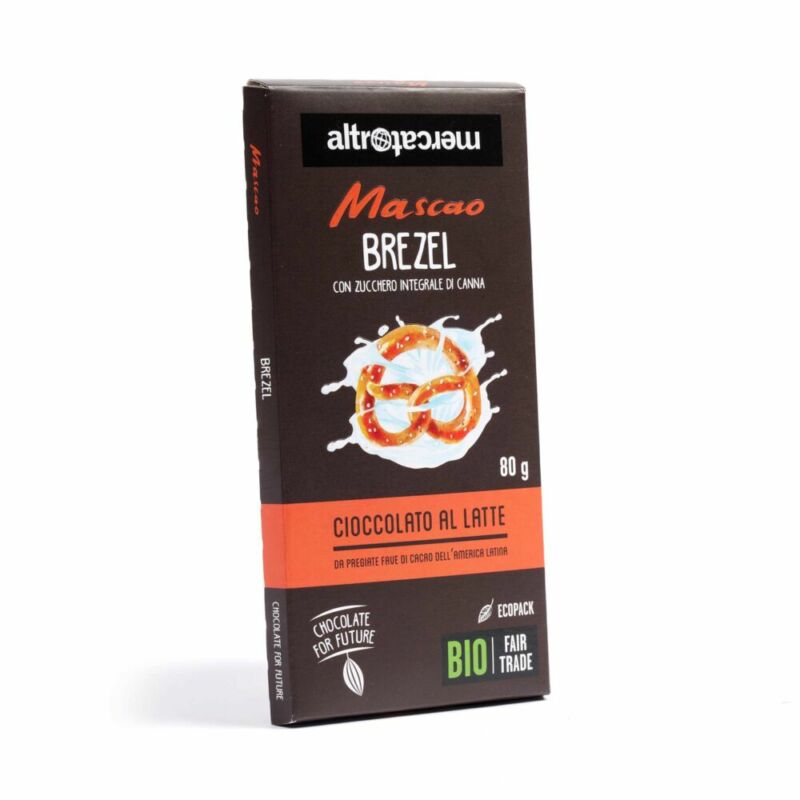 Cioccolato Mascao al latte con Brezel - bio - 80g